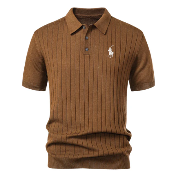 Premium Striped Knit Polo